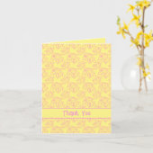 Rosa Blume Minimalistisch Danke, gelb Karte (Gelbe Blume)