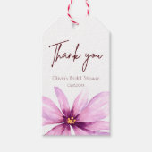 Rosa Blume Minimalistisch Danke Geschenkanhänger (Vorderseite)