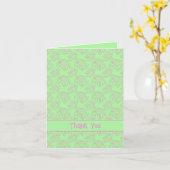 Rosa Blume Minimalistisch Danke, grün Karte (Gelbe Blume)