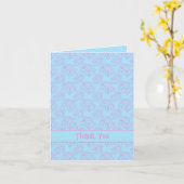 Rosa Blume Minimalistisch Vielen Dank in Light Blu Karte (Gelbe Blume)