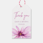 Rosa Blume Minimalistisch Watercolor Vielen Dank Geschenkanhänger (Vorderseite)