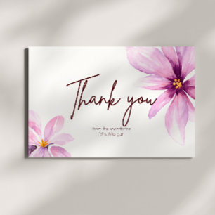 Rosa Blume Minimalistisches elegantes Brautparty Dankeskarte