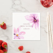 Rosa Blume Minimalistisches elegantes Brautparty Serviette (Beispiel)