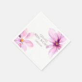Rosa Blume Minimalistisches elegantes Brautparty Serviette (Ecke)