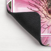 Rosa Blume mit Biene Mousepad (Ecke)