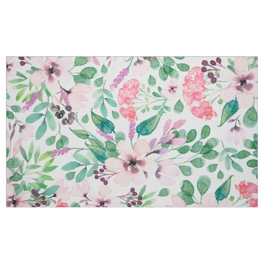 Rosa Blume mit Blattmuster Stoff (Fat Quarter (45,7 x 55,9 cm))