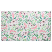 Rosa Blume mit Blattmuster Stoff (Yard (91,4 cm))