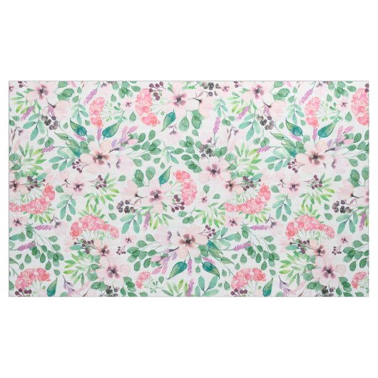 Rosa Blume mit Blattmuster Stoff (Yard (91,4 cm))