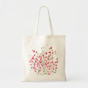 Rosa Blume mit Erbsen Tragetasche