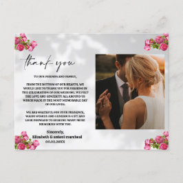 Rosa Blume mit Foto Danke Karte