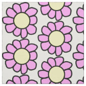 Rosa Blume mit gelber Mitte Stoff (Muster)