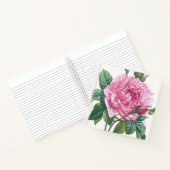 Rosa Blume mit grünen Blätter Notizblock (Innenseite)