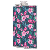 Rosa Blume mit grünen Blätter Partern-79066 Flachmann (Links)