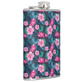 Rosa Blume mit grünen Blätter Partern-79066 Flachmann (Rechts)