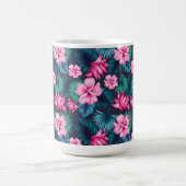 Rosa Blume mit grünen Blätter Partern-79066 Kaffeetasse (Mittel)