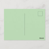 Rosa Blume mit grünen Blätter Postkarte (Rückseite)