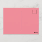 Rosa Blume mit grünen Blätter Postkarte (Rückseite)