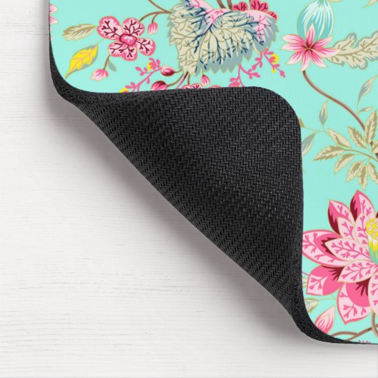 Rosa Blume mit Hummingbird Maus Pad Mousepad (Ecke)