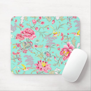Rosa Blume mit Hummingbird Maus Pad Mousepad