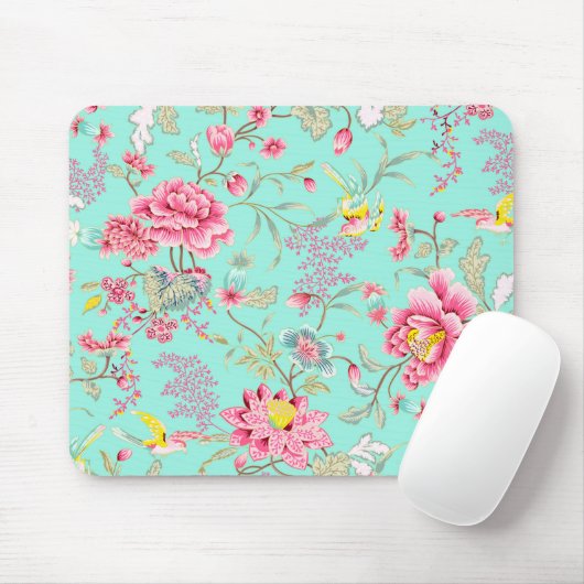 Rosa Blume mit Hummingbird Maus Pad Mousepad (Mit Mouse)