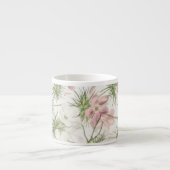 Rosa Blume mit Kiefer Espresso-Tasse Espressotasse (Vorderseite)