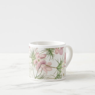 Rosa Blume mit Kiefer Espresso-Tasse Espressotasse