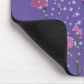 Rosa Blume mit Lila Hintergrund Mousepad (Ecke)