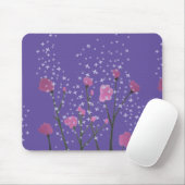 Rosa Blume mit Lila Hintergrund Mousepad (Mit Mouse)