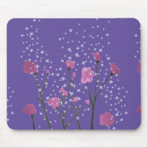 Rosa Blume mit Lila Hintergrund Mousepad