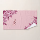 Rosa Blume mit Namen Badhandtuch Set (Handtuch)