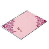 Rosa Blume mit Namen Notizblock (Linke Seite)
