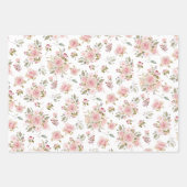 Rosa Blume mit rosa Wasserfarbe Muster Geschenkpapier Set (Vorderseite 2)