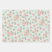 Rosa Blume mit rosa Wasserfarbe Muster Geschenkpapier Set (Vorderseite 3)