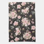 Rosa Blume mit rosa Wasserfarbe Muster Geschirrtuch (Vertikal)