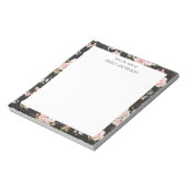 Rosa Blume mit rosa Wasserfarbe Muster Notizblock (Rotiert)