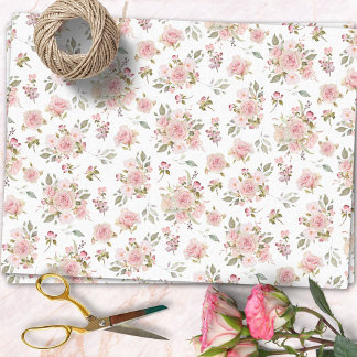 Rosa Blume mit rosa Wasserfarbe Muster Seidenpapier