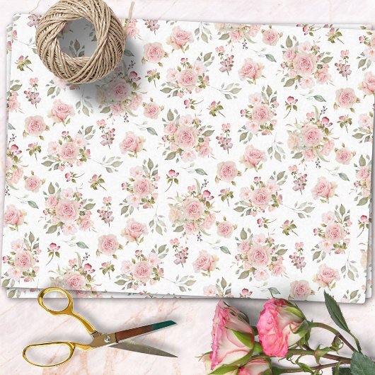 Rosa Blume mit rosa Wasserfarbe Muster Seidenpapier