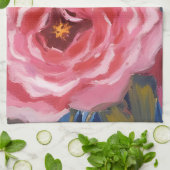Rosa Blume mit Text Geschirrtuch (Gefaltet)