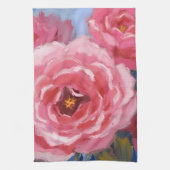 Rosa Blume mit Text Geschirrtuch (Vertikal)