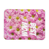Rosa Blume mit Text Magnet (Horizontal)