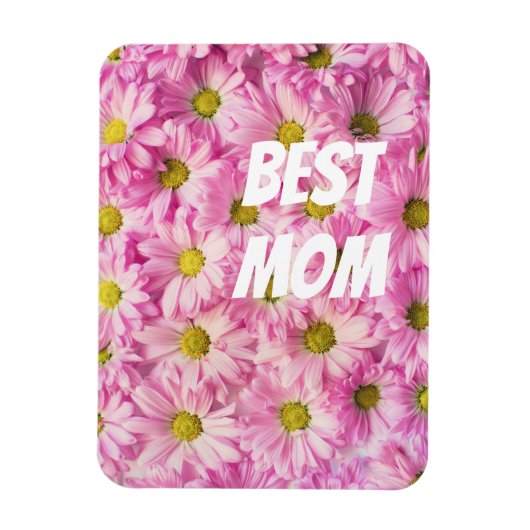 Rosa Blume mit Text Magnet (Vertikal)