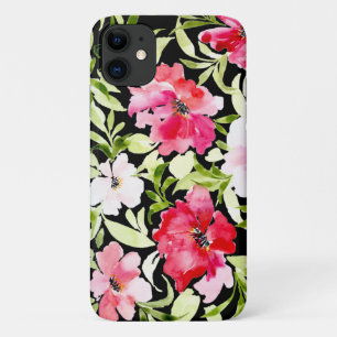 Rosa Blume mit üppiger tropischer Vegetation Blätt Case-Mate iPhone Hülle