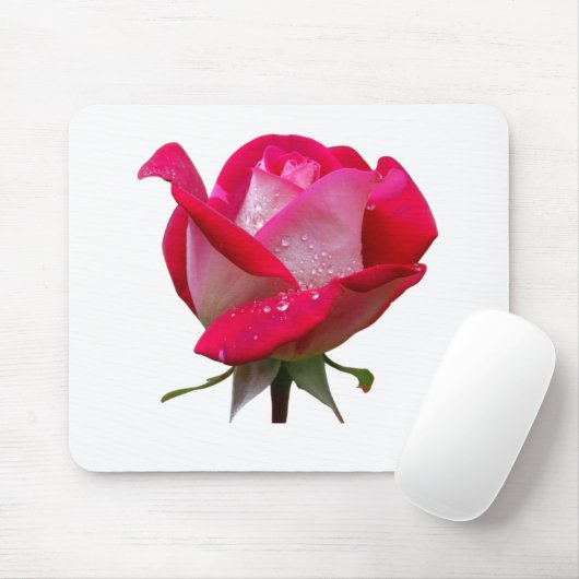 Rosa Blume mit Wassertropfen Vintag Mousepad (Mit Mouse)