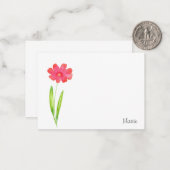 Rosa Blume Mitteilungskarte (Vorderseite/Rückseite Beispiel)