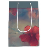 Rosa Blume mittelgroße Geschenktüte (Rückseite)