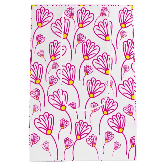 Rosa Blume Mittlere Geschenktüte (Rückseite)