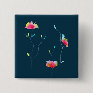 Rosa Blume Moderne, einfache japanische inspiriert Button