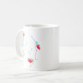 Rosa Blume Moderne, einfache japanische inspiriert Kaffeetasse (Vorderseite Links)