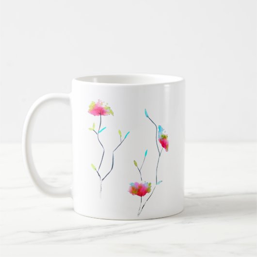 Rosa Blume Moderne, einfache japanische inspiriert Kaffeetasse (Links)