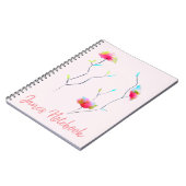 Rosa Blume Moderne, einfache japanische inspiriert Notizblock (Linke Seite)